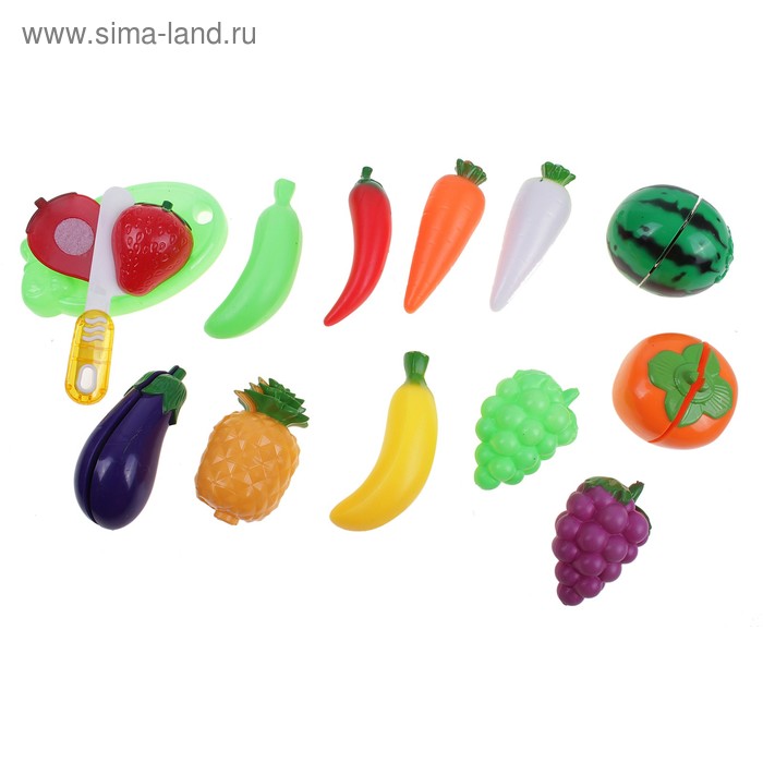 Набор продуктов для нарезки №10 с разделочной доской и ножичком, в сетке - Фото 1