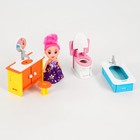 Мебель для кукол «Ванная комната» + куколка в подарок - фото 3703814