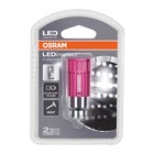Фонарь ручной аккумуляторный алюминиевый в прикуриватель, розовый Osram LEDIL205-PK - Фото 2