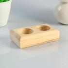 Деревянный подсвечник на 2 свечи «Прямоугольный», массив, 11×6×3 см - Фото 1