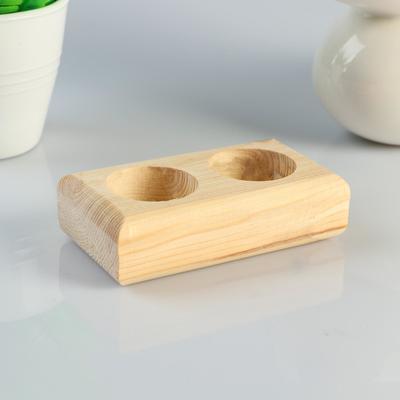 Деревянный подсвечник на 2 свечи «Прямоугольный», массив, 11×6×3 см