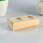 Деревянный подсвечник на 2 свечи «Прямоугольный», массив, 11×6×3 см - Фото 2