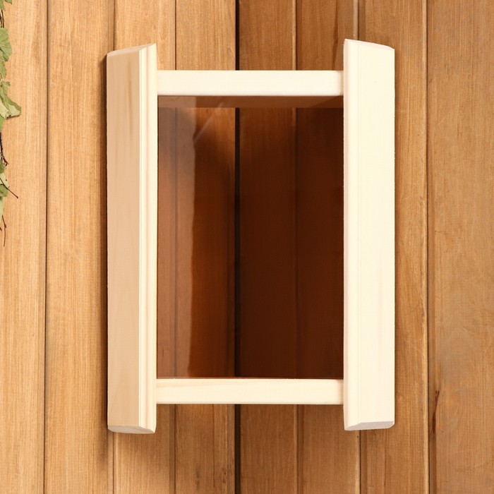 Абажур деревянный угловой, темное стекло - Фото 1