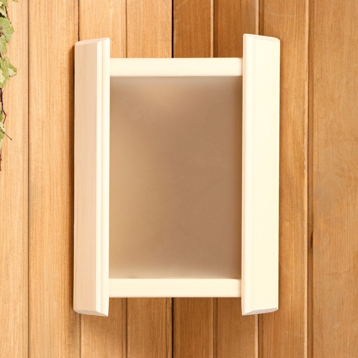 Абажур деревянный, белое стекло - Фото 1