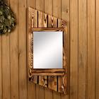 Зеркало «Диагональ», 78×35 см, обожжённое дерево, «Добропаровъ» - Фото 1