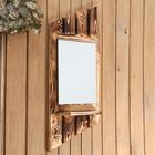 Зеркало «Диагональ», 78×35 см, обожжённое дерево, «Добропаровъ» - Фото 5