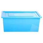 Ящик для игрушек, с крышкой, «Веселый зоопарк», объём 30 л, цвет голубой - фото 7070990
