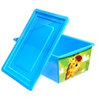 Ящик для игрушек, с крышкой, «Веселый зоопарк», объём 30 л, цвет голубой - Фото 8