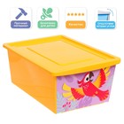 Ящик для игрушек, с крышкой, «Веселый зоопарк», объём 30 л, цвет жёлтый - фото 4591600