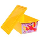 Ящик для игрушек, с крышкой, «Веселый зоопарк», объём 30 л, цвет жёлтый - фото 3971760