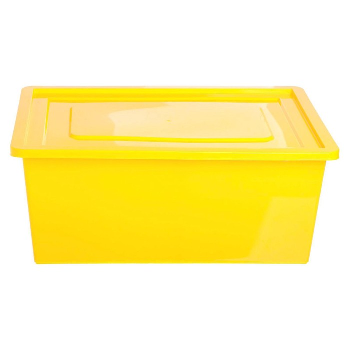 Ящик для игрушек, с крышкой, «Веселый зоопарк», объём 30 л, цвет жёлтый - фото 1882075882