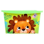 Ящик для игрушек, с крышкой, «Весёлый зоопарк», объём 30 л, цвет зелёный - фото 7070992