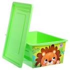 Ящик для игрушек, с крышкой, «Весёлый зоопарк», объём 30 л, цвет зелёный - фото 7070994