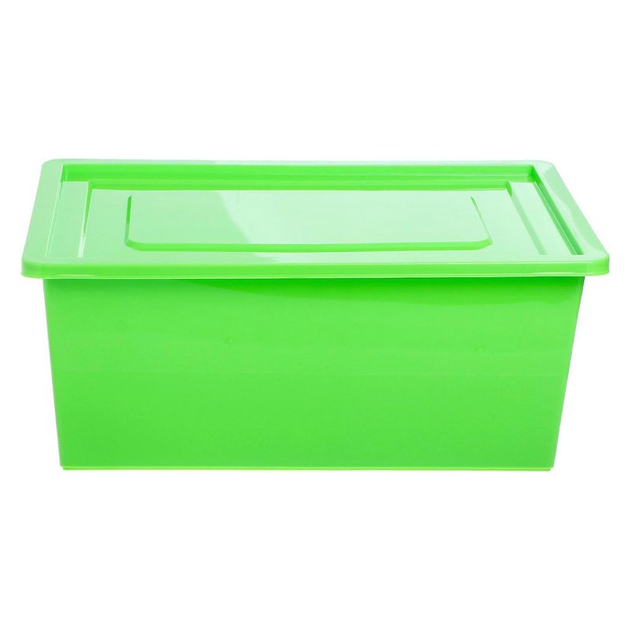 Ящик для игрушек, с крышкой, «Весёлый зоопарк», объём 30 л, цвет зелёный - фото 1882075887