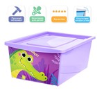 Ящик для игрушек с крышкой, «Весёлый зоопарк», объем 30 л, цвет фиолетовый - Фото 1
