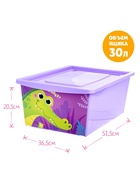Ящик для игрушек с крышкой, «Весёлый зоопарк», объем 30 л, цвет фиолетовый - Фото 3