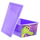 Ящик для игрушек с крышкой, «Весёлый зоопарк», объем 30 л, цвет фиолетовый - Фото 4