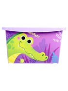 Ящик для игрушек с крышкой, «Весёлый зоопарк», объем 30 л, цвет фиолетовый - Фото 4