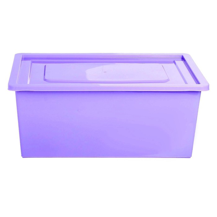Ящик для игрушек с крышкой, «Весёлый зоопарк», объем 30 л, цвет фиолетовый - фото 1882075897
