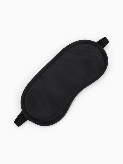Маска для сна, сатиновая, резинка одинарная, 19×8.5 см, чёрная