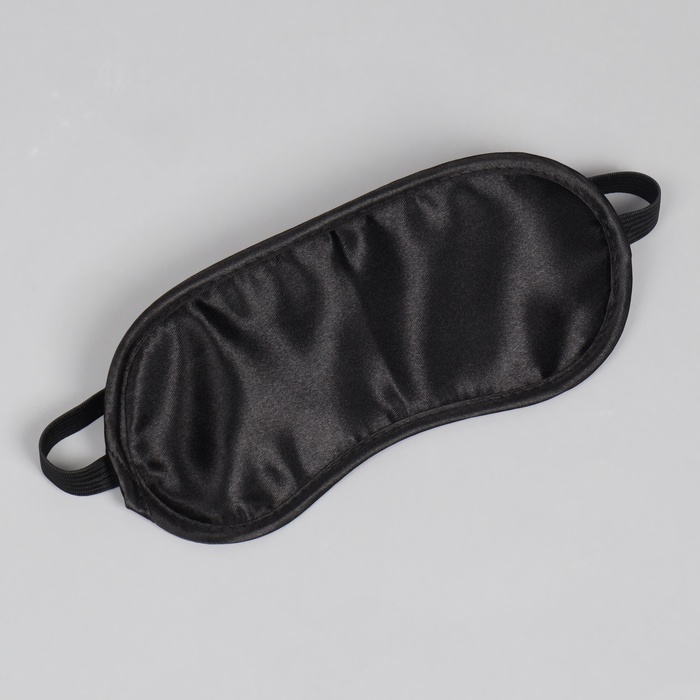 Маска для сна, 19 × 8,5 см, резинка одинарная, цвет чёрный - Фото 1