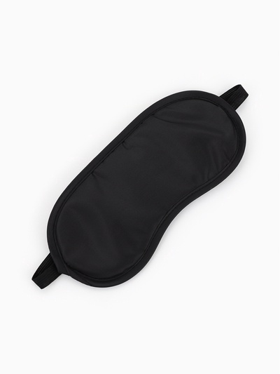 Маска для сна, сатиновая, резинка одинарная, 19×8.5 см, чёрная