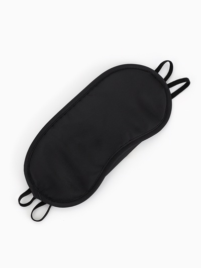 Маска для сна, сатиновая, с носиком, двойная резинка, 19×8.5 см, чёрная