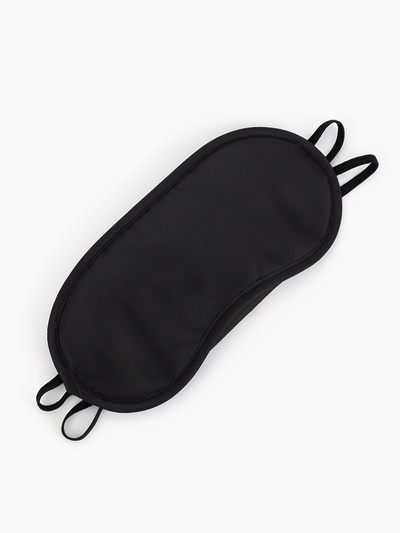 Маска для сна, сатиновая, с носиком, двойная резинка, 19×8.5 см, чёрная