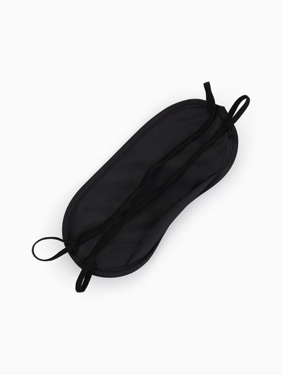 Маска для сна, сатиновая, с носиком, двойная резинка, 19×8.5 см, чёрная