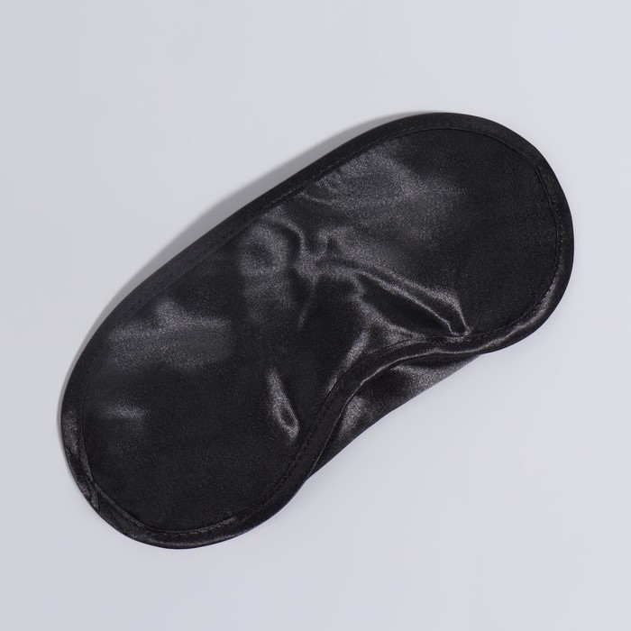 Маска для сна, сатиновая, с носиком, двойная резинка, 19 × 8,5 см, цвет чёрный - фото 1912325642
