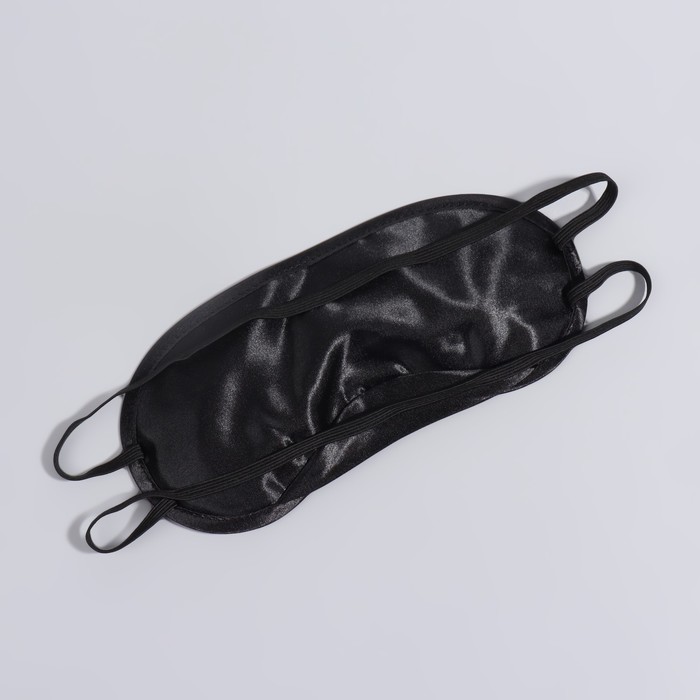 Маска для сна, сатиновая, с носиком, двойная резинка, 19 × 8,5 см, цвет чёрный - фото 1912325643