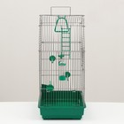 Клетка для птиц "Пижон" №101, цвет хром , укомплектованная, 41 х 30 х 65 см, зеленый микс - Фото 13