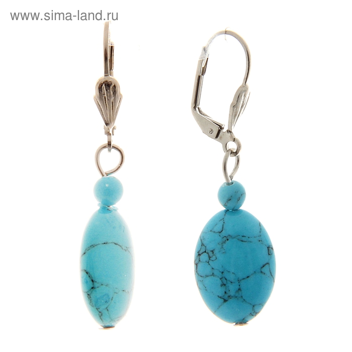 Серьги овал «Бирюза» - Фото 1