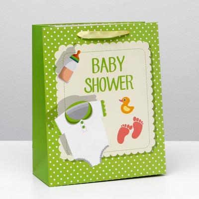 Пакет ламинированный "Baby shower" 26x32x12