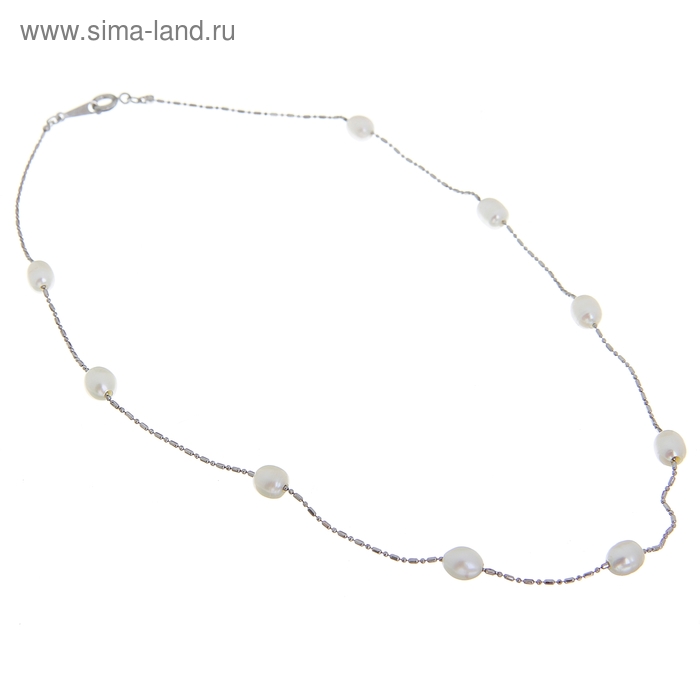 Бусы «Жемчуг речной» градинки, цвет белый, 45см - Фото 1