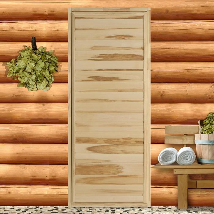 Дверь для бани и сауны "Эконом", усиленная, 170×70см коробка 7см ЛИПА - Фото 1