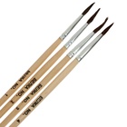 Набор кистей для рисования, белка, 4 штуки: № 1, 2, 3, 4, круглые, деревянная ручка, международный размер - фото 65315329