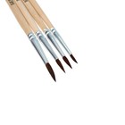 Набор кистей белка круглые 4 штуки (№1,2,3,4) с деревянными ручками на блистере - Фото 4