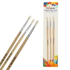 Набор кистей для рисования, коза, 3 штуки: № 1, 2, 3, круглые, деревянная ручка, международный размер - Фото 6