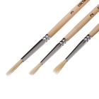 Набор кистей для рисования, коза, 3 штуки: № 1, 2, 3, круглые, деревянная ручка, международный размер - Фото 6