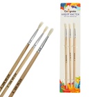 Набор кистей для рисования, коза, 3 штуки: № 1, 2, 3, круглые, деревянная ручка, международный размер - Фото 4