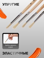 Набор кистей для рисования, коза, 4 штуки: № 1, 2, 3, 4, круглые, деревянная ручка, международный размер - Фото 2