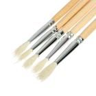 Набор кистей для рисования, коза, 5 штук: № 1, 2, 3, 4, 5, круглые, деревянная ручка, международный размер - Фото 10