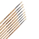 Набор кистей для рисования, коза, 8 штук: № 1, 2, 3, 4, 5, 6, 7, 8, круглые, деревянная ручка, международный размер - Фото 5