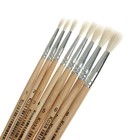 Набор кистей для рисования, коза, 8 штук: № 1, 2, 3, 4, 5, 6, 7, 8, круглые, деревянная ручка, международный размер - Фото 2