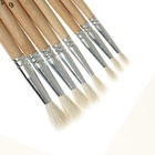 Набор кистей для рисования, коза, 8 штук: № 1, 2, 3, 4, 5, 6, 7, 8, круглые, деревянная ручка, международный размер 4725851