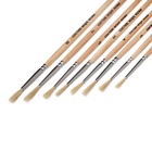 Набор кистей для рисования, коза, 8 штук: № 1, 2, 3, 4, 5, 6, 7, 8, круглые, деревянная ручка, международный размер - Фото 9