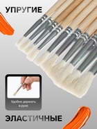 Набор кистей для рисования, коза, 10 штук: № 1, 2, 3, 4, 5, 6, 7, 8, 9, 10, круглые, деревянная ручка, международный размер - Фото 2