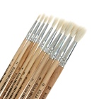 Набор кистей для рисования, коза, 10 штук: № 1, 2, 3, 4, 5, 6, 7, 8, 9, 10, круглые, деревянная ручка, международный размер - Фото 5