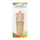 Набор кистей для рисования, синтетика, 10 штук: № 1, 2, 3, 4, 5, 6, 7, 8, 9, 10, круглые, деревянная ручка, международный размер 4725855